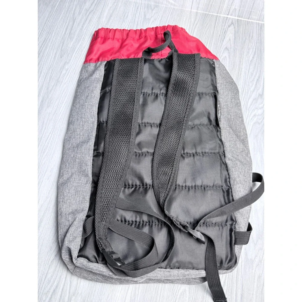 Logo Brands Oklahoma Sooners Drawstring Backpack Gray Crimson OU Cinch Bag